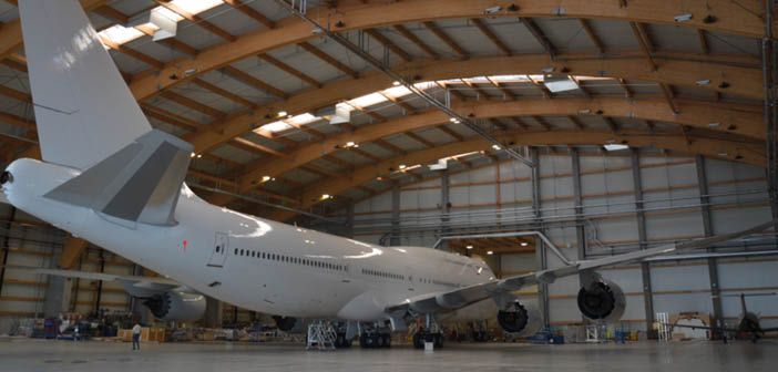 Head-of-state B747 arrives at AMAC for heavy maintenance