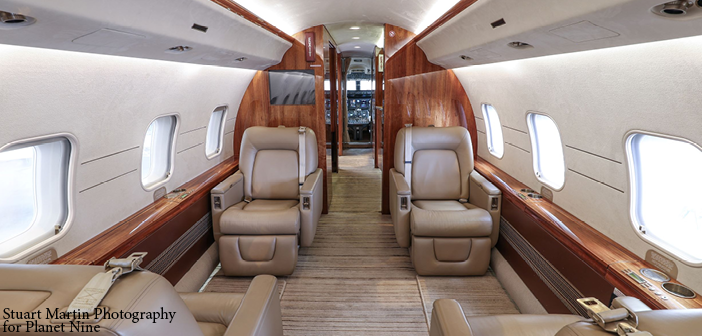 Planet 9's new managed Global Express seats up to 13 passengers and accommodates six for sleeping