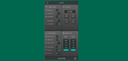 Alto Aviation's new Galley Touch Panel display