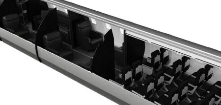 A corporate shuttle conversion layout serves multiple purposes