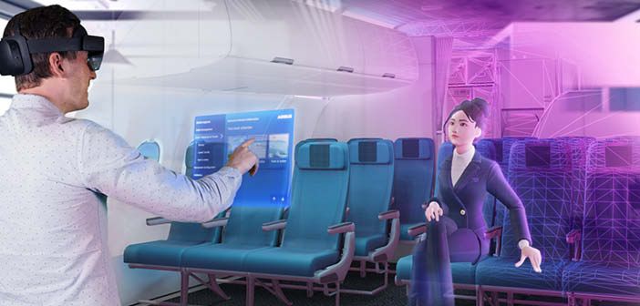 Illustration of Airbus' collaborative cabin definition solution based on mixed reality