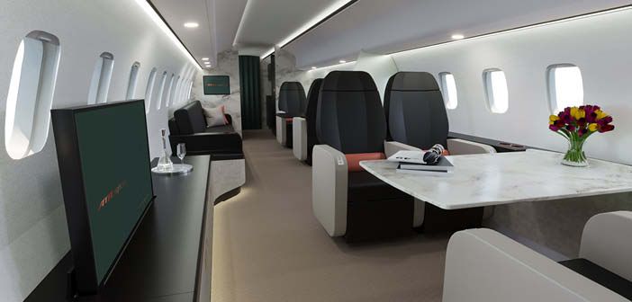 An example of the Bespoke VIP option in the ATR HighLine collection - showing a VIP aircraft cabin configuration