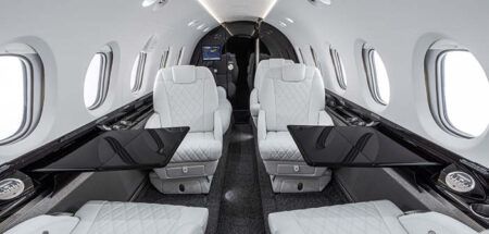 The refurbished Hawker 800XP interior