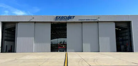 Exterior view of hangar