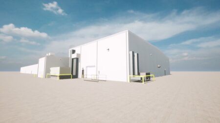 Render of expanded facility exterior