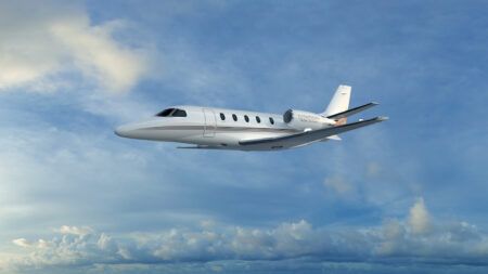 Cessna Citation Ascend in flight