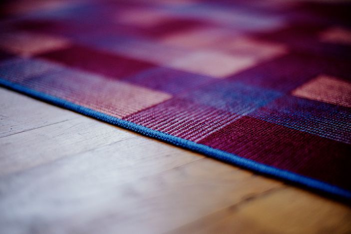 Deep Dyed carpet with check pattern