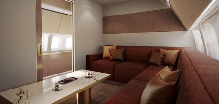 lounge on private aircraft