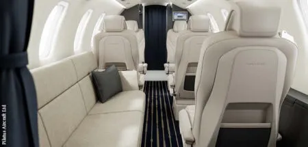 Business jet cabin