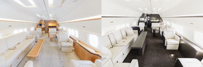 Before and after shot of the main cabin