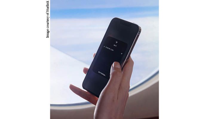 Connected phone on private jet