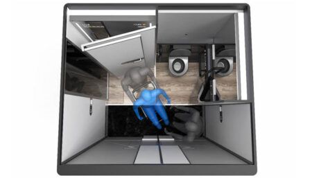 Overhead view of Metamorphic Lavatory concept