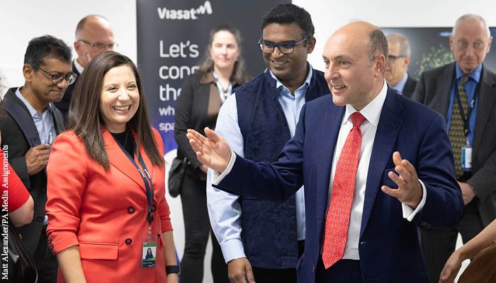 Group photo at Viasat office opening event
