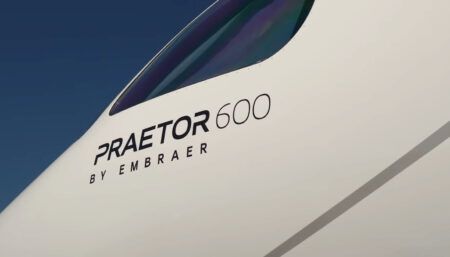 Close-up of Praetor 600 exterior