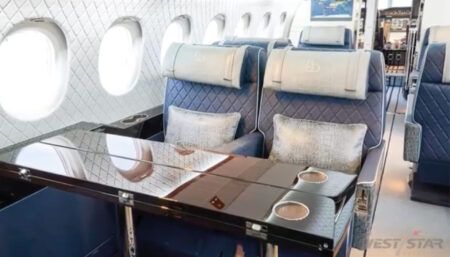 Business jet interior - seats and table