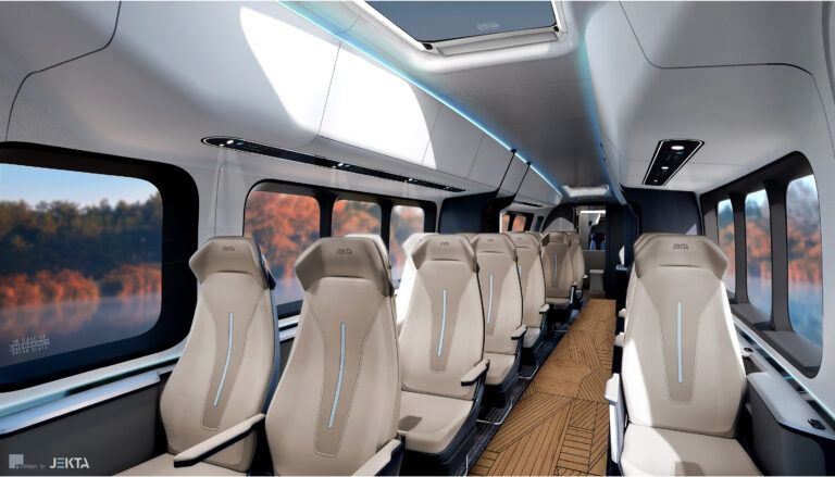 Jekta PHA-ZE 100 Traveller cabin interior with rows of seating