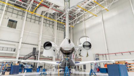 Global 7500 in hangar