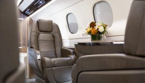 An Embraer Executive Jet interior