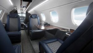 Phenom 300E interior seating area