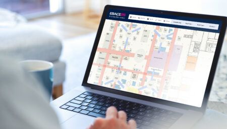 laptop showing EBACE 2025 floorplan