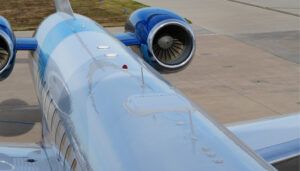 view of aircraft fuselage from above