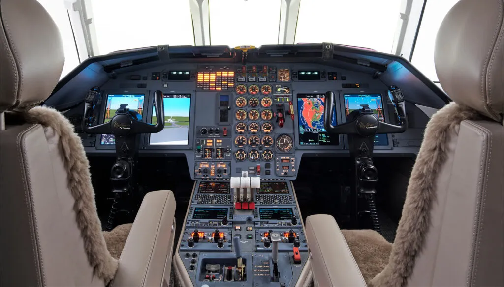 business jet cockpit