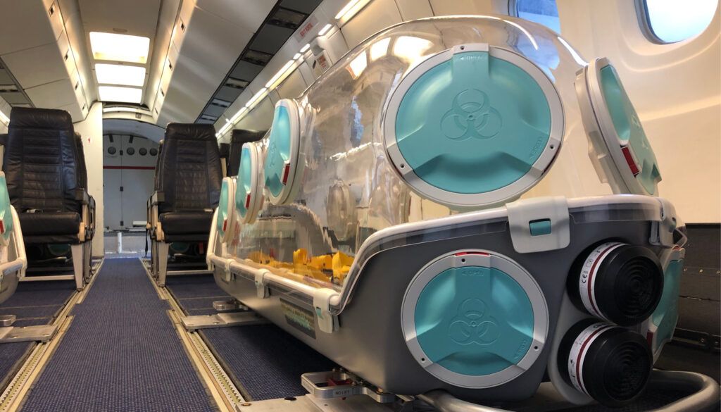 medical isolation unit on aircraft