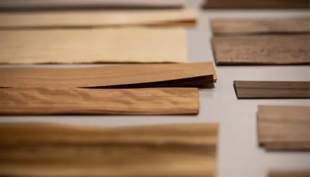 wood veneer samples on table
