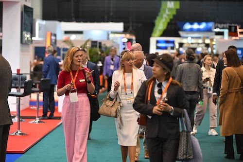 busy tradeshow floor