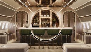 coffee bar on luxury aircraft