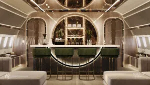 coffee bar on luxury aircraft