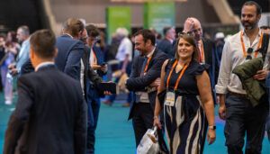 lots of people in an exhibition hall