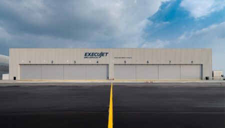 exterior view of aircraft hangar