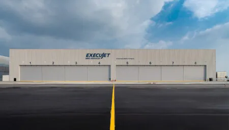 exterior view of aircraft hangar