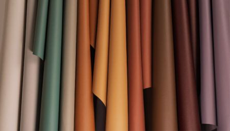 draped fabrics in various colours