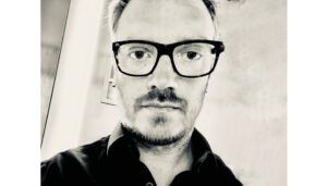 Black and white portrait of man