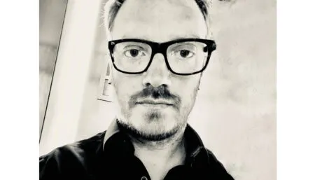 Black and white portrait of man