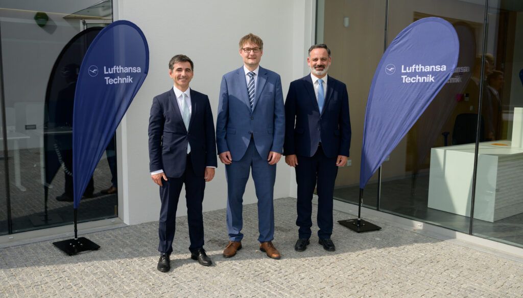 Group photo with three people