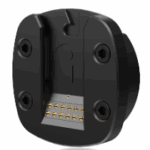 Black mounting unit with contacts