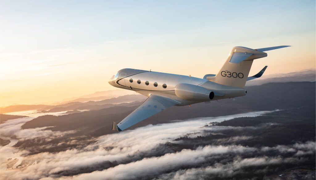 G300 flying above clouds
