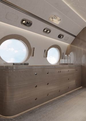 Private jet side credenza