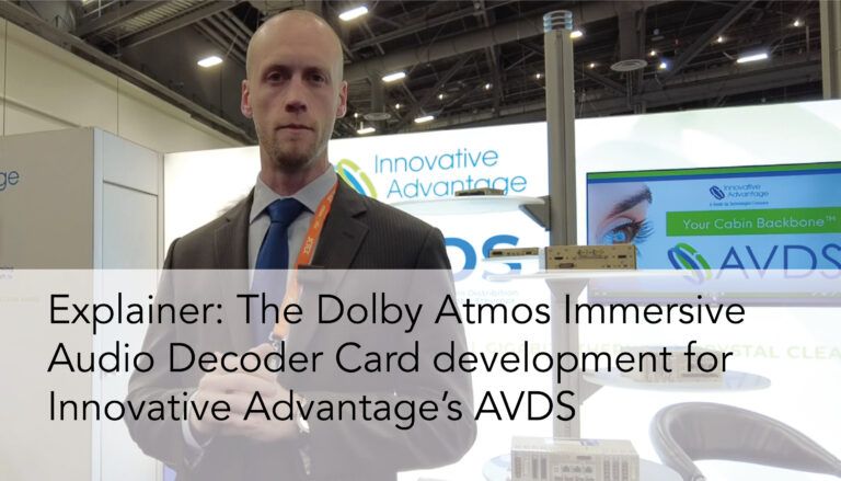 Picture of Greg Cornell, with text reading: "Explainer: The Dolby Atmos Immersive Audio Decoder Card development for Innovative Advantage's AVDS"