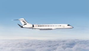 Bombardier Global 8000 in flight