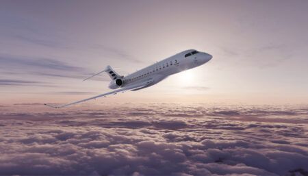 Bombardier Global 8000 in flight