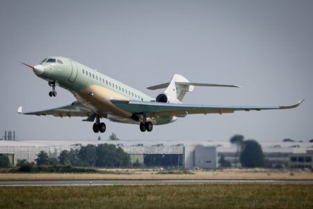 Dassault Falcon 10X makes maiden flight Dassault Aviation Falcon 10X aircraft taking off