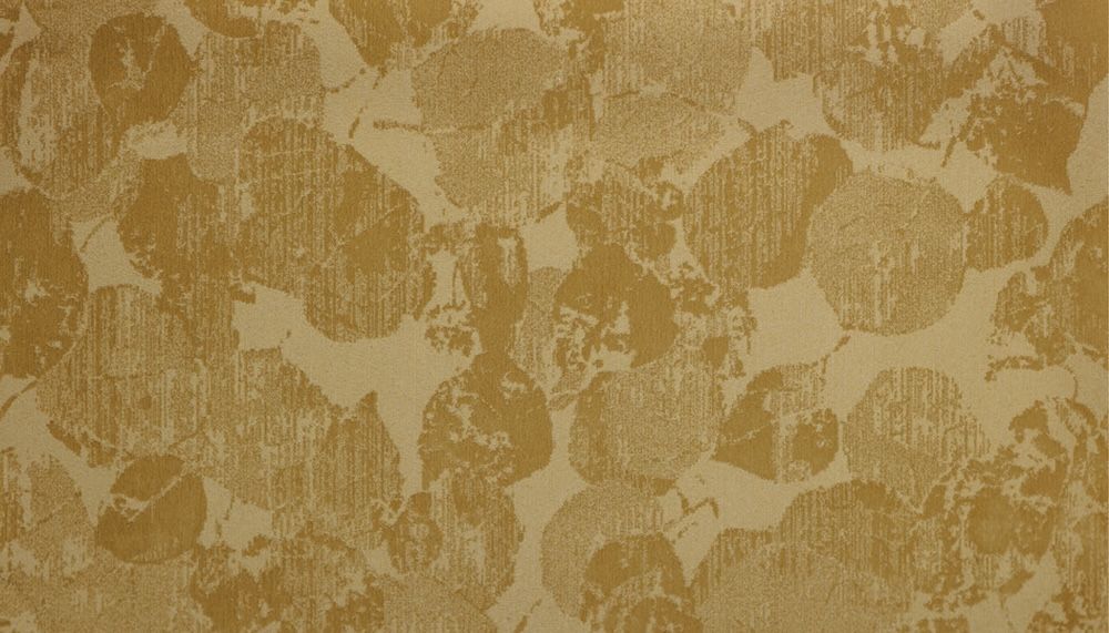 Gold and tan carpet with foliage pattern